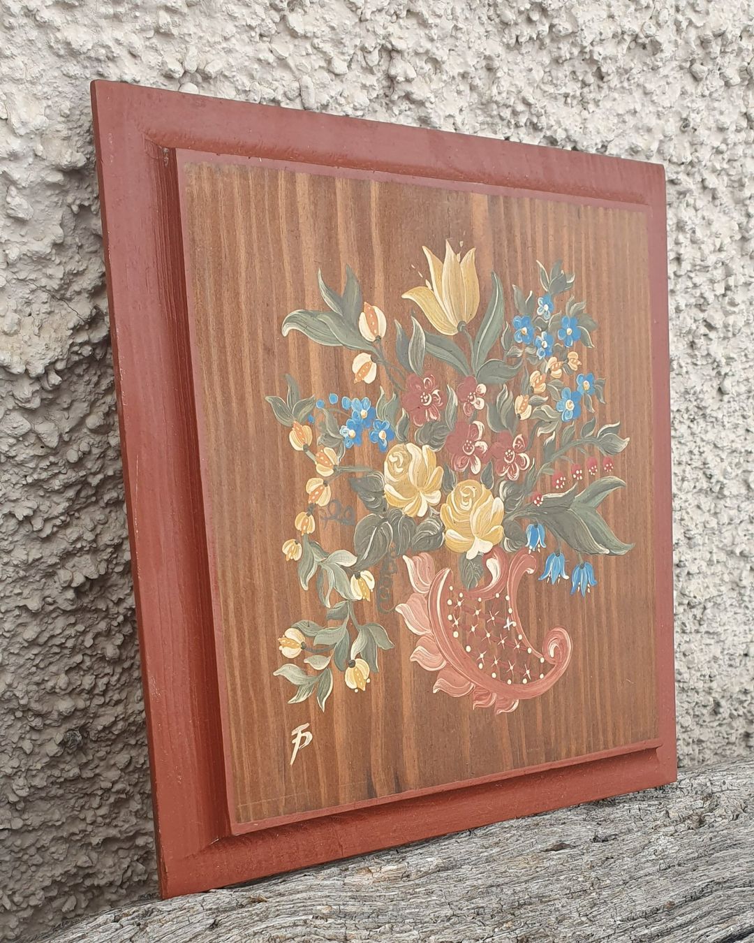 Tutte le decorazioni: Holz Decor mit Bauernmalerei 28x27 – Usato da Schaffhausen venduto da Daco5 1
