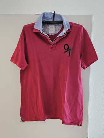 Herren Poloshirt Grösse XL Navy Boot himbeerrot