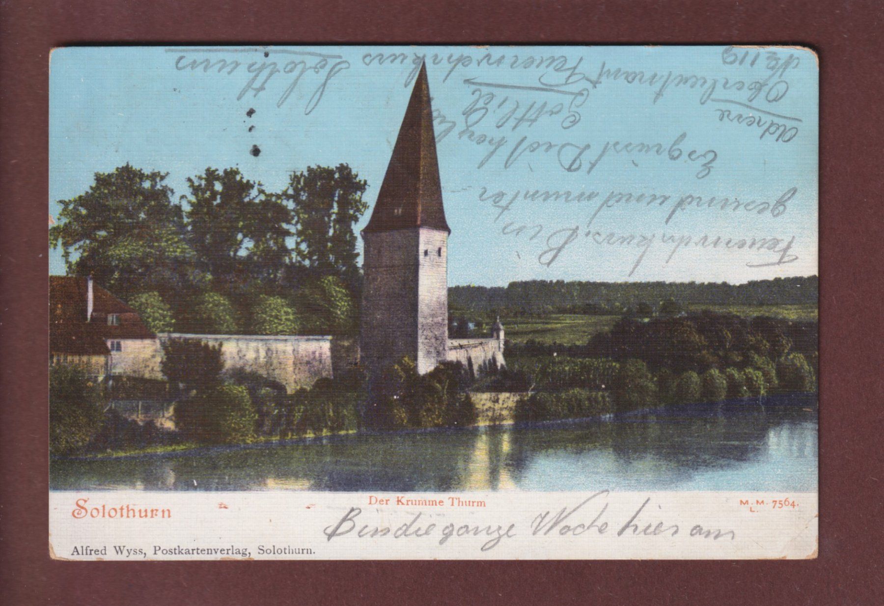 Cartoline postali: SOLOTHURN - Der Krumme Turm - 1906 – Usato da Pully venduto da nicecards