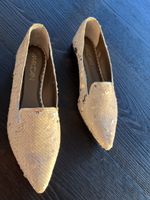 MarcCain Ballerinas, Gr. 38, Gold-Weisse Pailletten - neu!