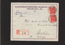 Zensurbrief Cigarrenfabriken Freiburg i.Br., 7.4.1922