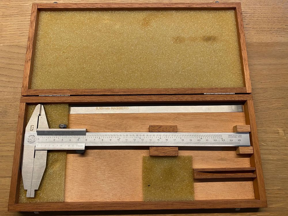 Regun Messschieber 100mm Messing - Analoger Messschieber Mit Mm/Zoll Skala