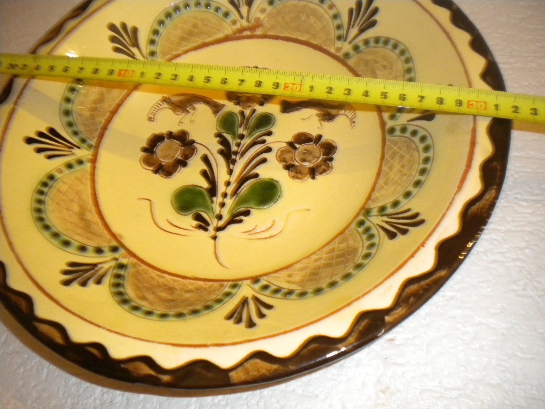 Teller: Alte Bauer Wandteller 32 cm Handgemalt Versand möglich . – Gebraucht aus Spreitenbach von Nanika 1
