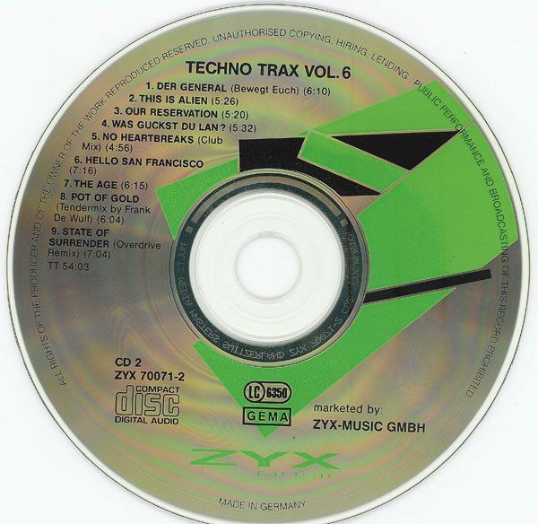 CD: Various – Techno Trax Vol. 6 - Vergriffene Doppel CD – Usato da Brittnau venduto da Zibu 3