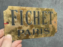 Schild antik PARIS FICHET Plaque ancienne
