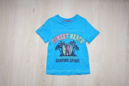 T-shirt Gr.98 Sunset Beach türkis Migros Bio Baumwolle