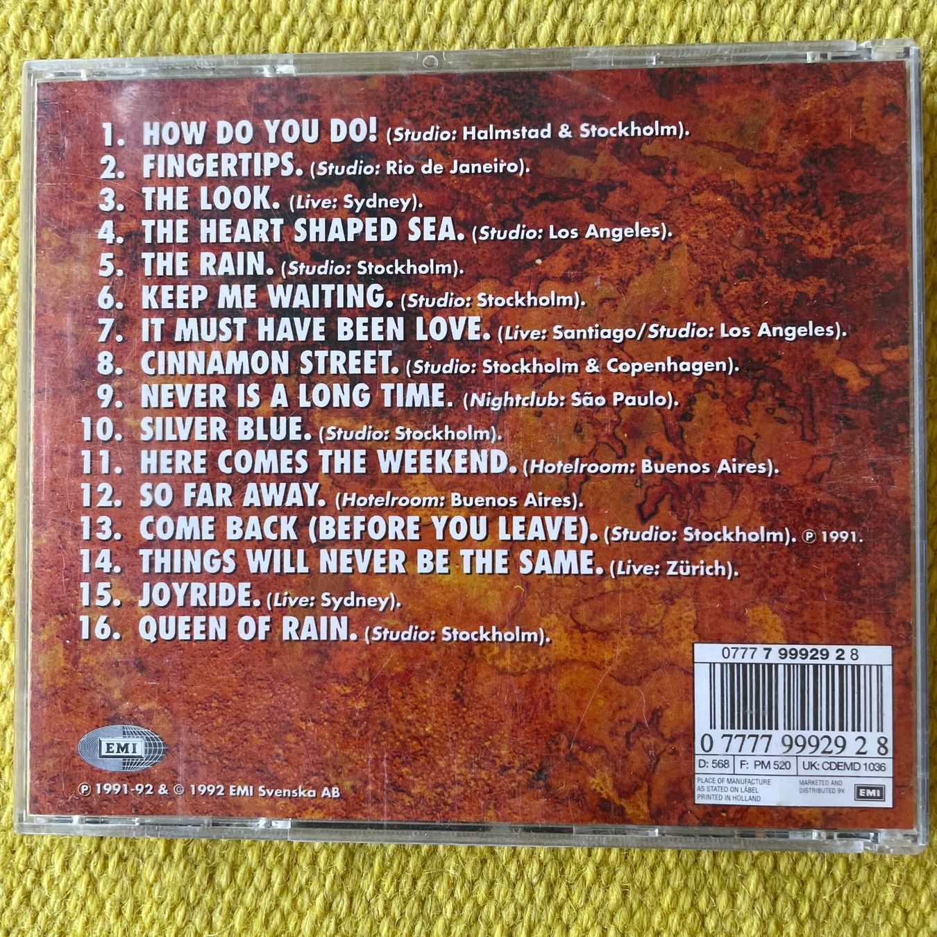 CD: ROXETTE-TOURISM – Usato da Rorschacherberg venduto da CD-Roli 1