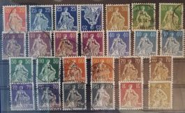 3652) 107-62, Sitzende Helvetia viele Vollstempel hoher Kt.-