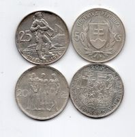 (352) Slovakei, 50, 25 + 20 Kronen, 1933/37/44/54, stgl