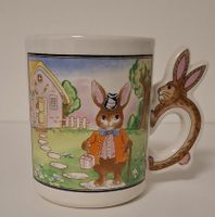 Süsse Retro Keramiktasse mit figürlichem Hasengriff – Ostern