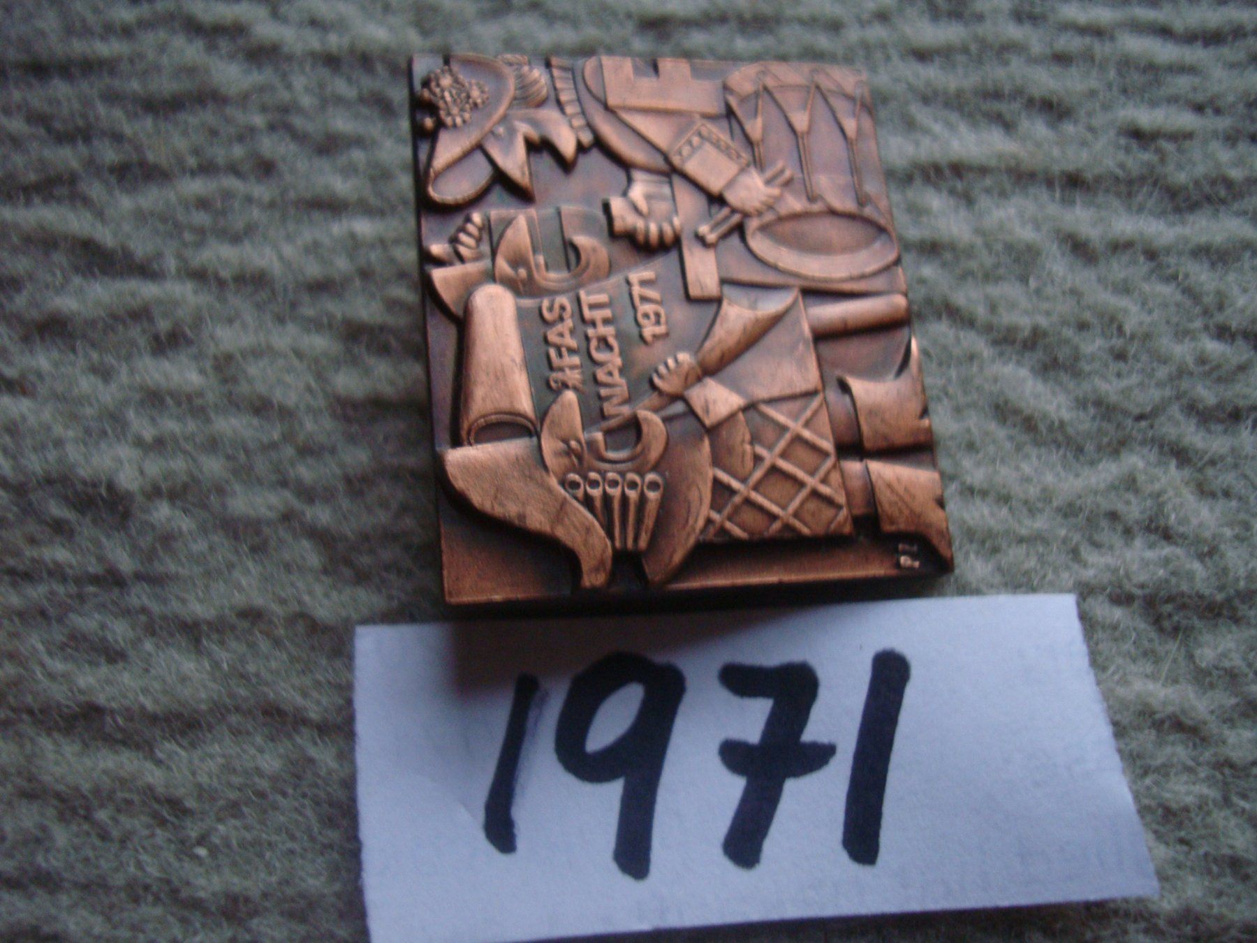 Basler Placchette & Badge: Basler Plakette Kupfer 1970 – Usato da Arlesheim venduto da printz01