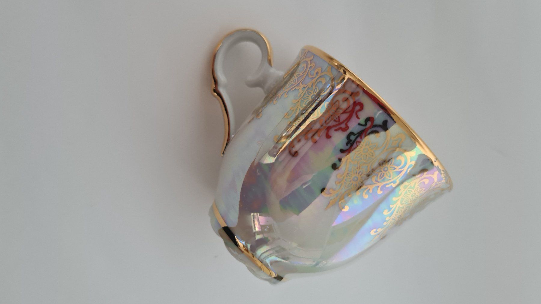 Geschirrsets: 2 Kaffee-/Teetassen Handmalerei mit Goldfarbe – Neu (gemäss Beschreibung) aus Frauenfeld von Purzli 1