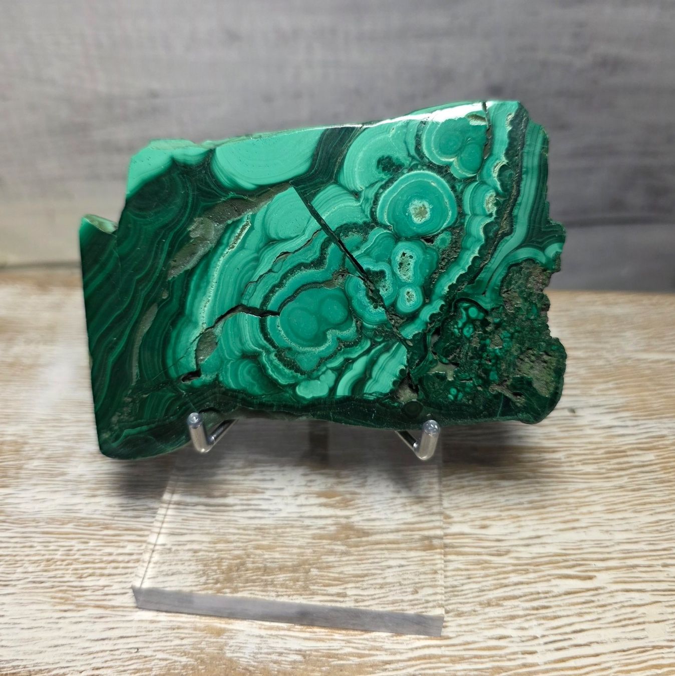 Minerali & Pietre curative: Malachit Scheibe auf Acrylstand 200g – Nuovo e nell'imballaggio originale da Matzingen venduto da Shay_Crystalz 1
