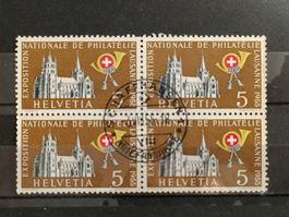 1955 Kathedrale Lausanne Viererblock Vollstempel