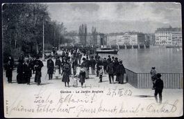 GENÈVE Le Jardin Anglais animée, Schiff