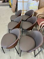 Kave Home Esszimmerstuhl Eamy Kunstleder braun