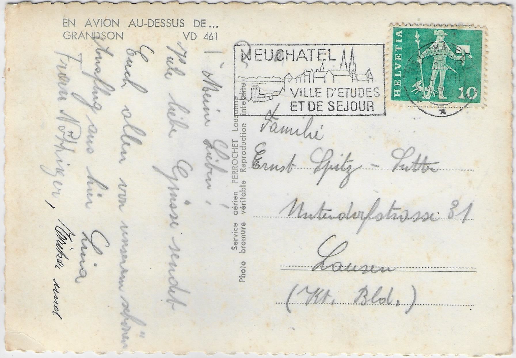Cartes postales: En avion au-dessus Grandson VD – Antique à Ettingen par Kartenplanet 1