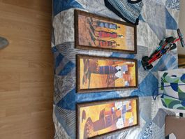 Bilder Set 3 Stk. Afrika Motiv Rahmen gebraucht