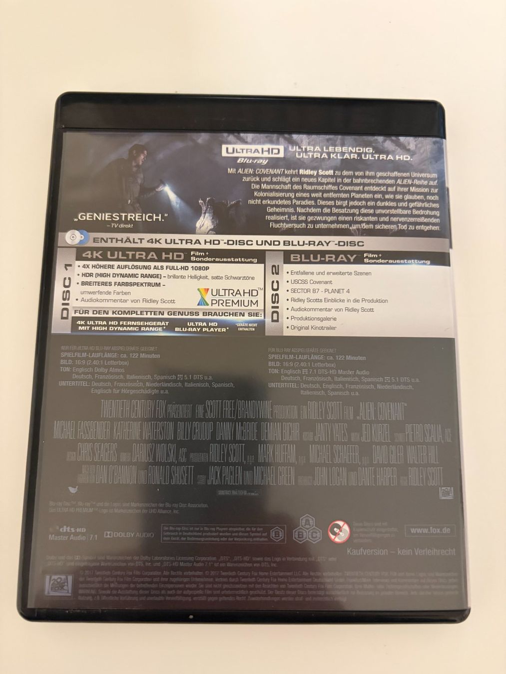 Alle DVDs: ALIEN COVENANT - 4K Ultra HD + Blu Ray – Gebraucht aus Luzern von cole.trickle 1