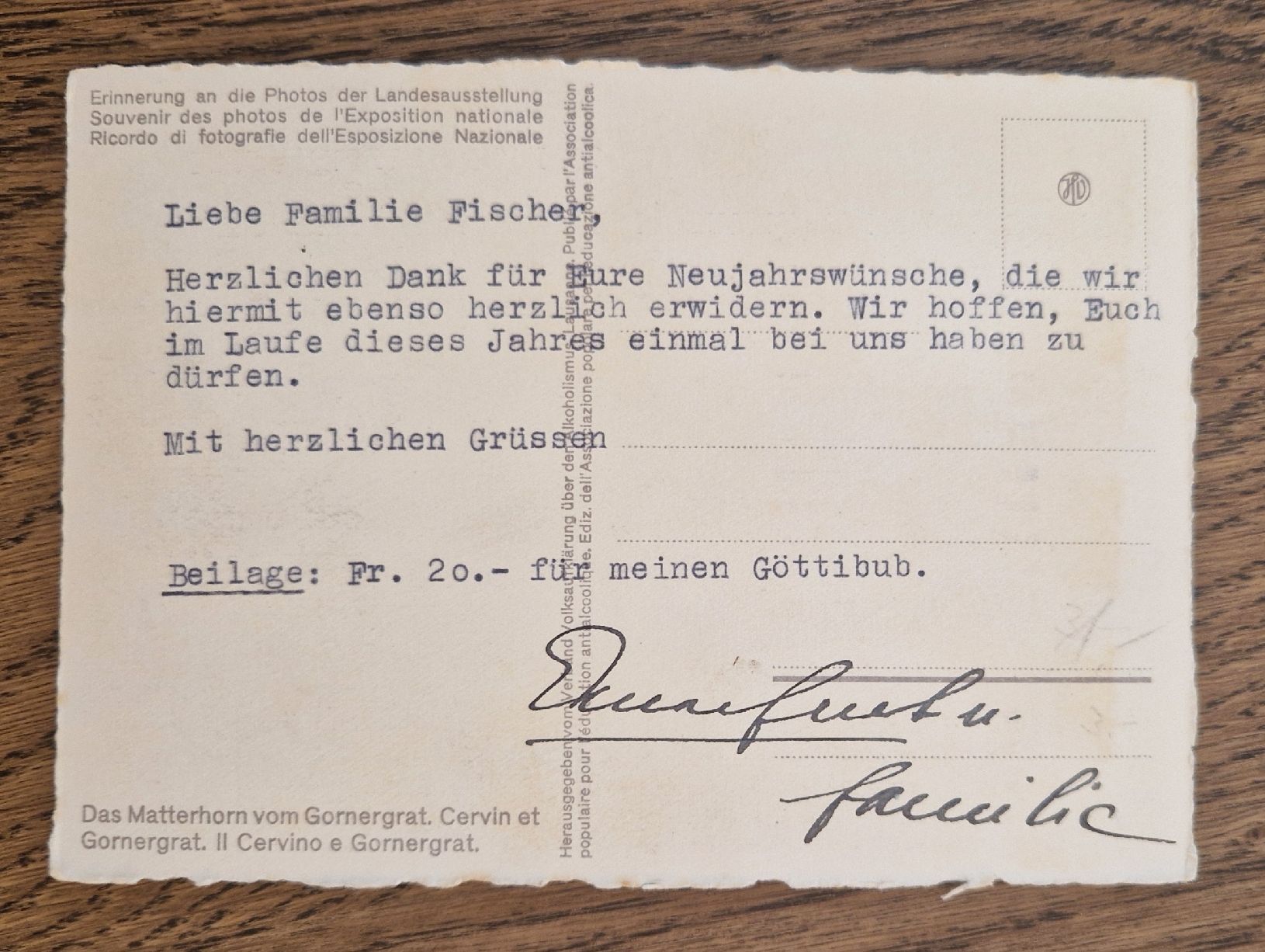 Cartes postales: Schafe vor dem Matterhorn  – D'occasion à Ebikon par Donar50 1