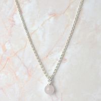 Halskette Silber 925 & Rosenquarz (SK66.45.CHA43RQ)
