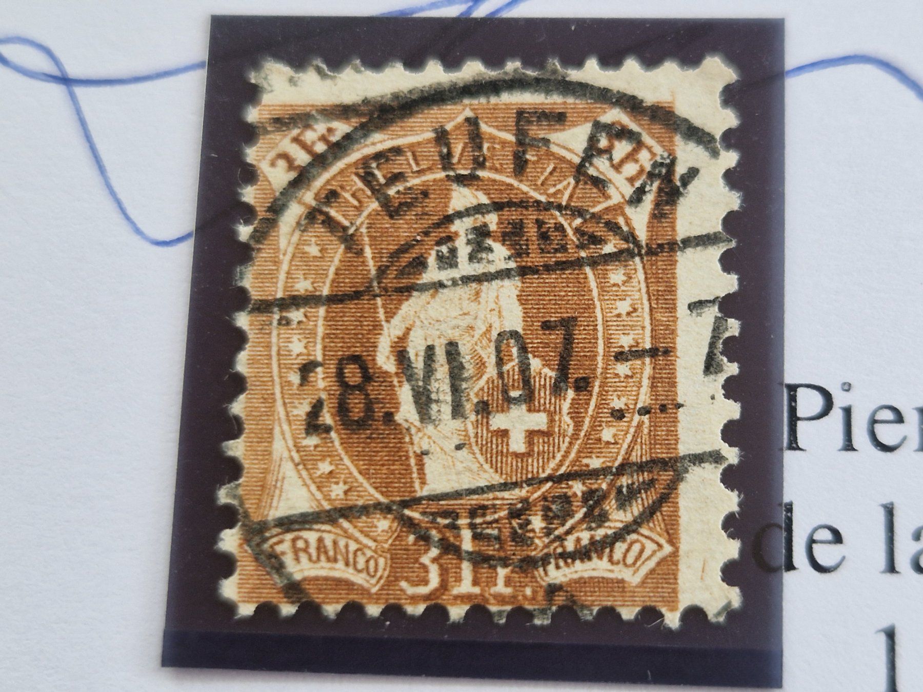 Alle Briefmarken: Stehende 92A, Attest, TEUFEN, ab 1.- – Gebraucht aus Burgdorf von Glossy01 1