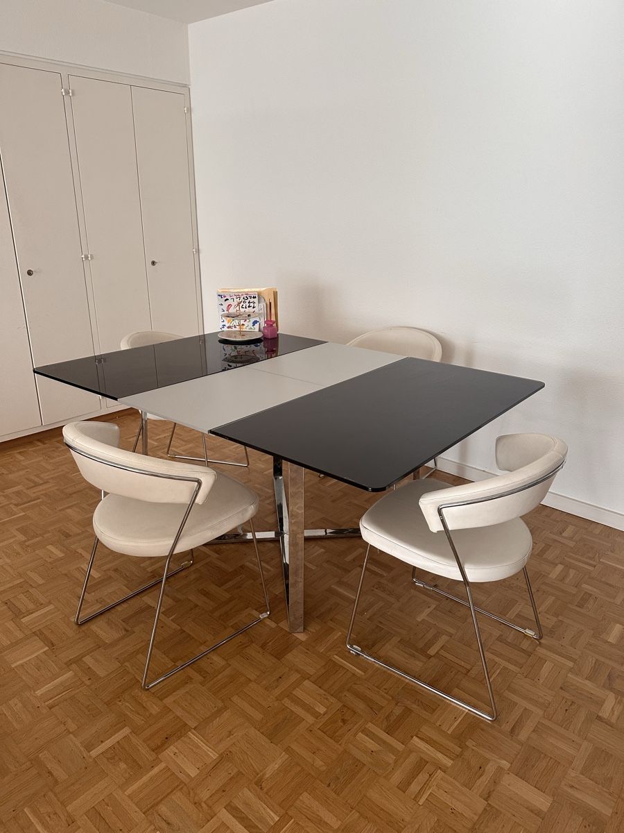 Bicchieri: Esstisch mit 4 Stühlen Glas Metall moderne Optik – Usato da Uetikon am See venduto da Edona17