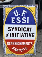 Antikes Emailschild“U.F. ESSI–Syndicat d’Initiative”Original
