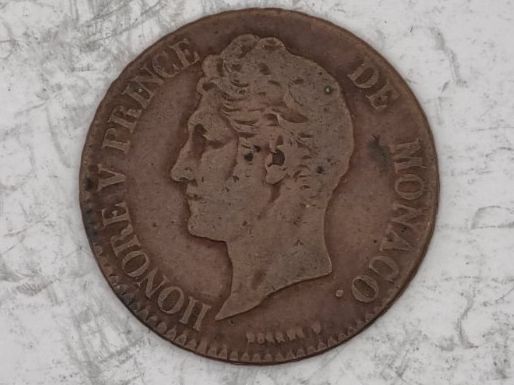 Tutti le monete: Monaco 5 centimes 1837 MC Rare – Usato da Bure venduto da chap981