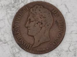 Monaco 5 centimes 1837 MC Rare
