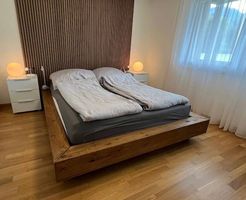 Gratis Lieferung; Interio Holzbett Bett mit 2 Nachttisce