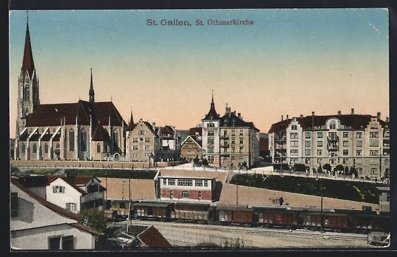 Ansichtskarten: St. Gallen, Stadtpartie mit St. Othmarki – Gebraucht aus Berlin von bartko-reher