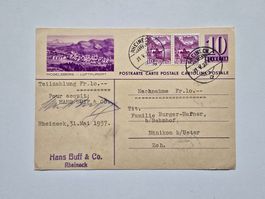 Schöne Postkarte Nachnahme 1937