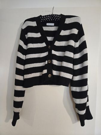 Schwarze Strickjacke mit Streifen, Top Zustand, Grösse XL!