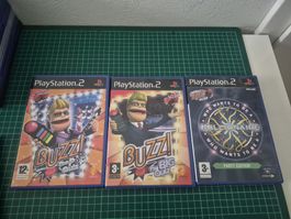 PS2 Buzz! Pop, Big Quiz & Millionaire - Bundle - Fun!
