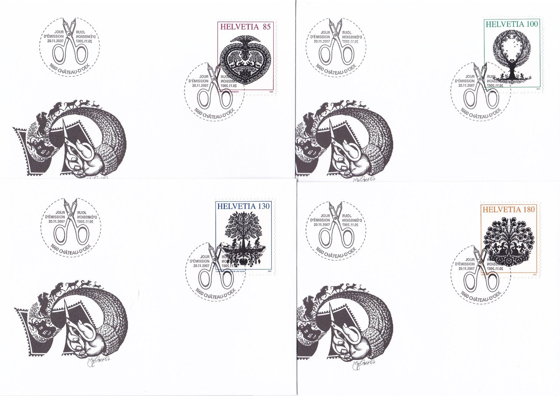 Tutti i francobolli: 56 Stk. CH FDCs, 2006 & 2007 – Usato da Münchwilen AG venduto da Nesar 8