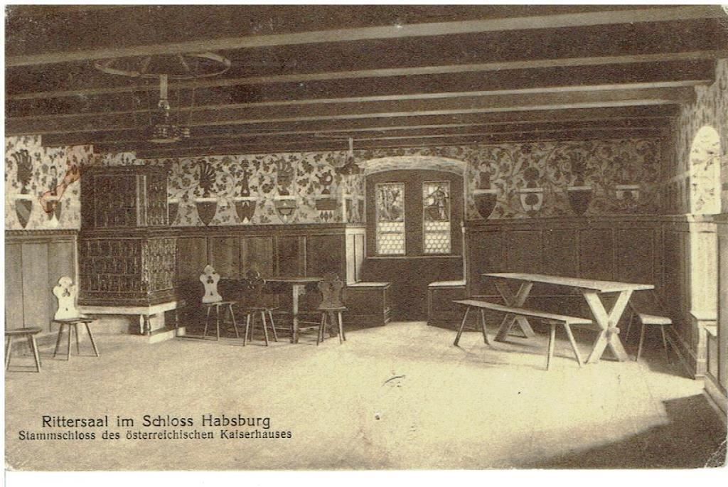 Ansichtskarten: Rittersaal im Schloss Habsburg – Gebraucht aus Flims - Dorf von Stagediver