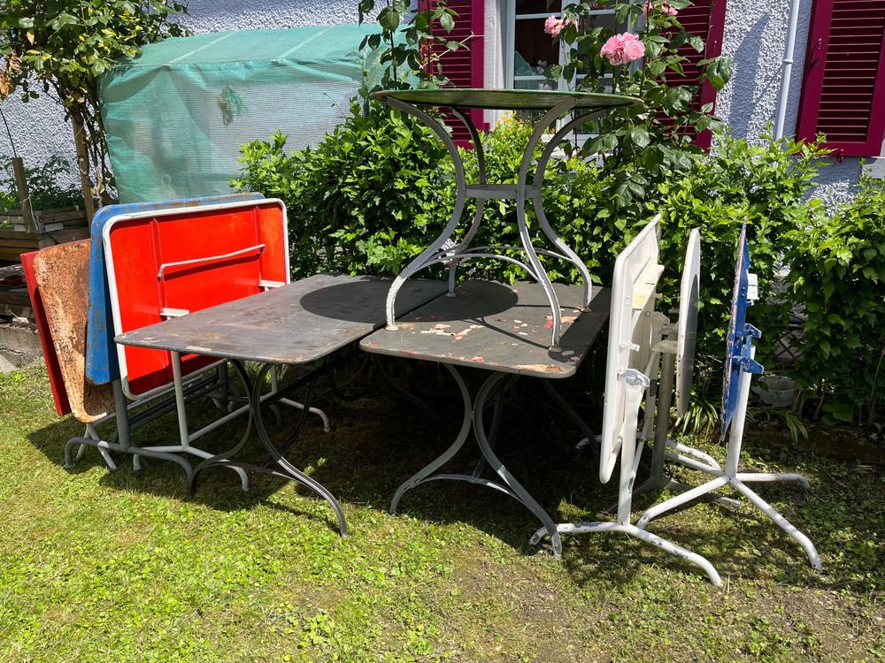 Alte Gartentische Restaurant antik Vintage Metalltisch Kaufen auf Ricardo