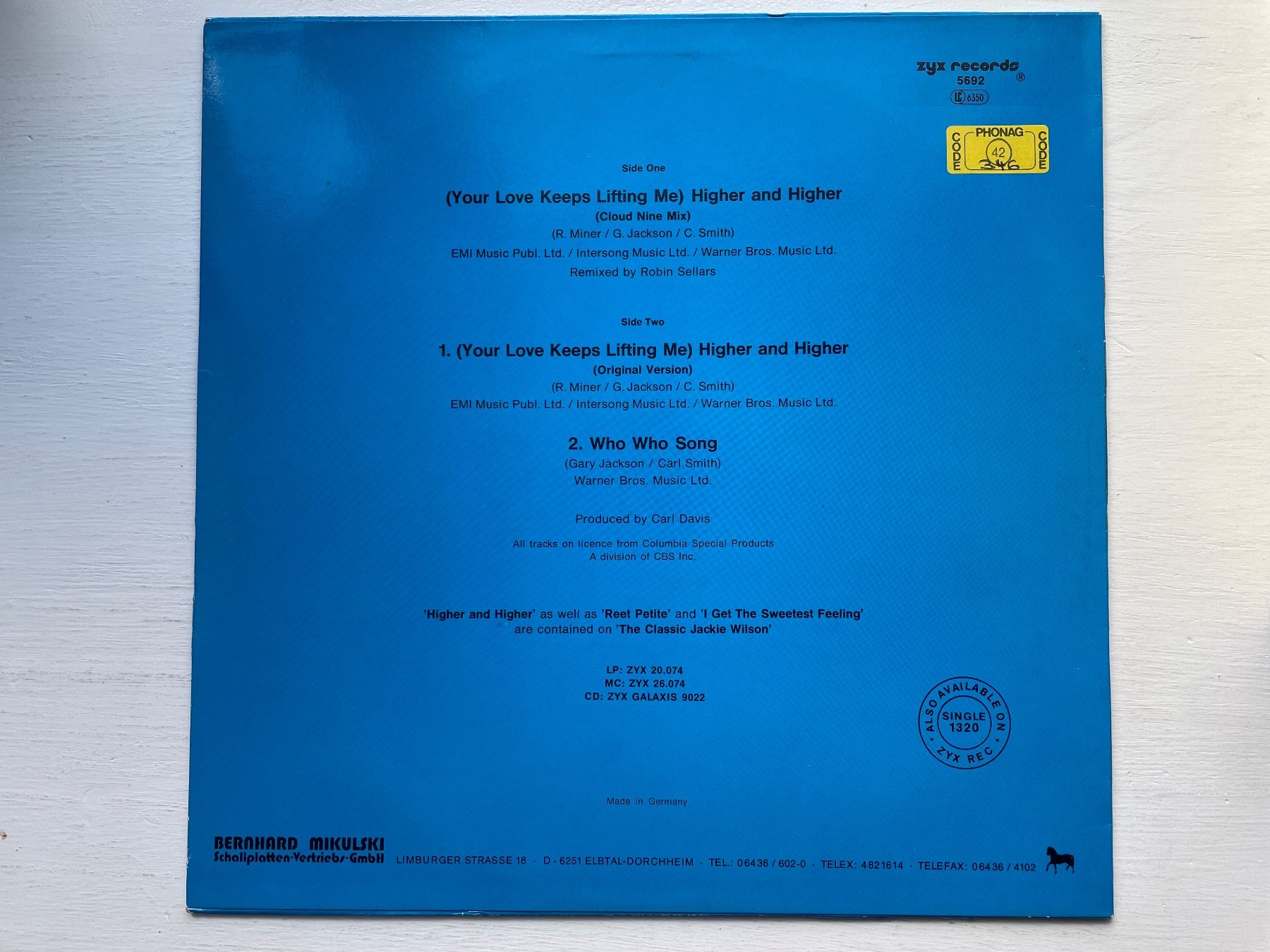 Vinyles: Jackie Wilson - Higher And Higher - 12" Maxi, 1987 – D'occasion à Zürich par Andy_t71 1