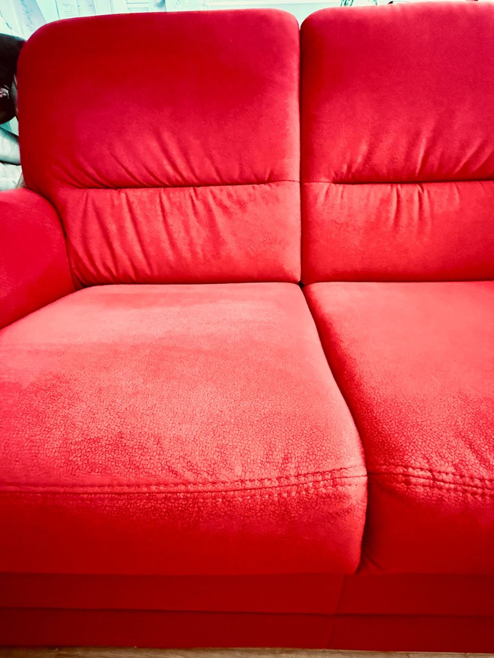 Divani: Edles rotes LIPO Ecksofa, echtes Alcantara – Usato da Seewil venduto da postmaster77 5
