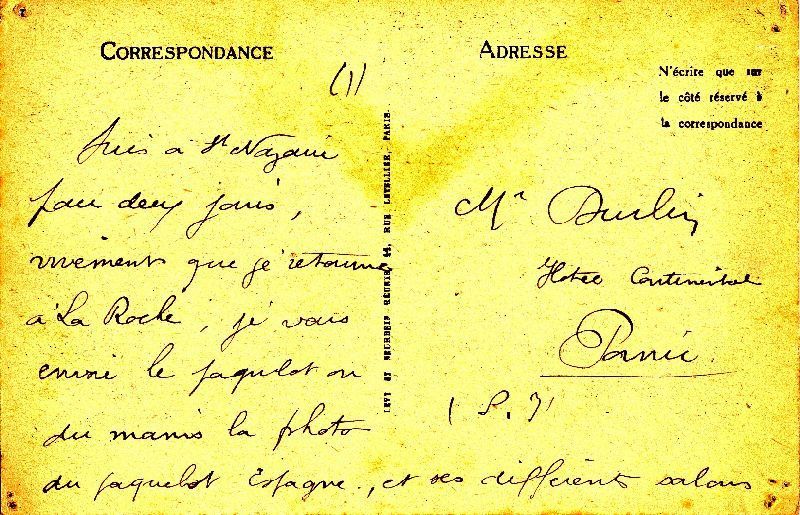 Cartoline postali: Paquebot Espagne in Saint-Nazaire +c1915 – Usato da Emmenbrücke venduto da teestube 1
