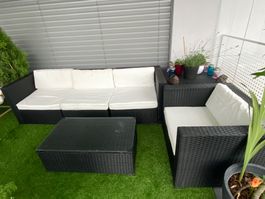 Gartenlounge Set Rattan 5-teilig, ideal für Sommer-Abende...