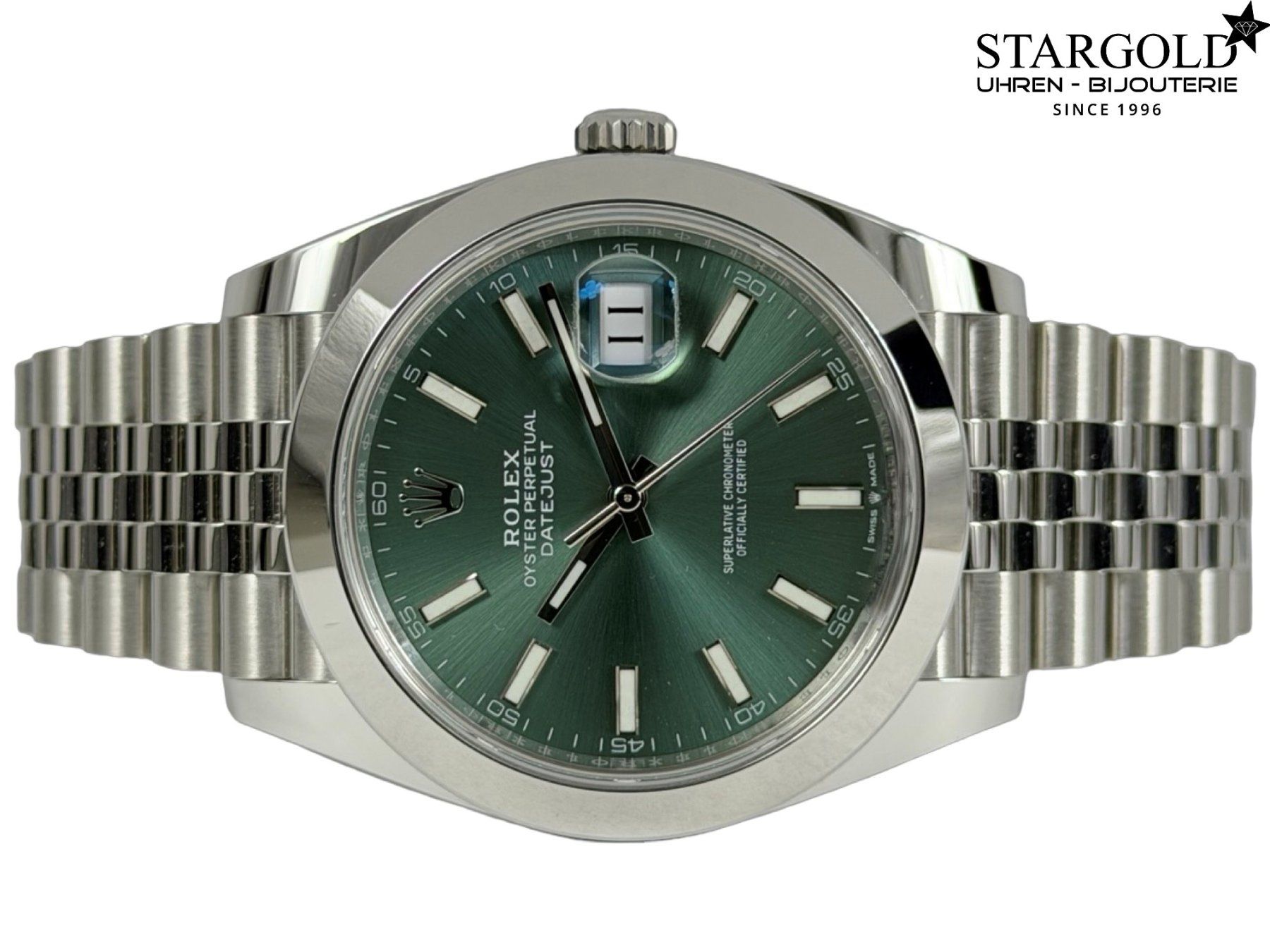 Rolex Uhren: Rolex Datejust 41 Grün - 126300 – Neu und originalverpackt aus Zürich von Stargold-Uhren 2