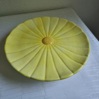 Tortenteller Keramik gelb M.A.C. ITALY Vintage guter Zustand
