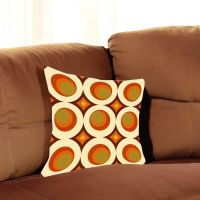 Housse de coussin en polyester à motif retro design vintage