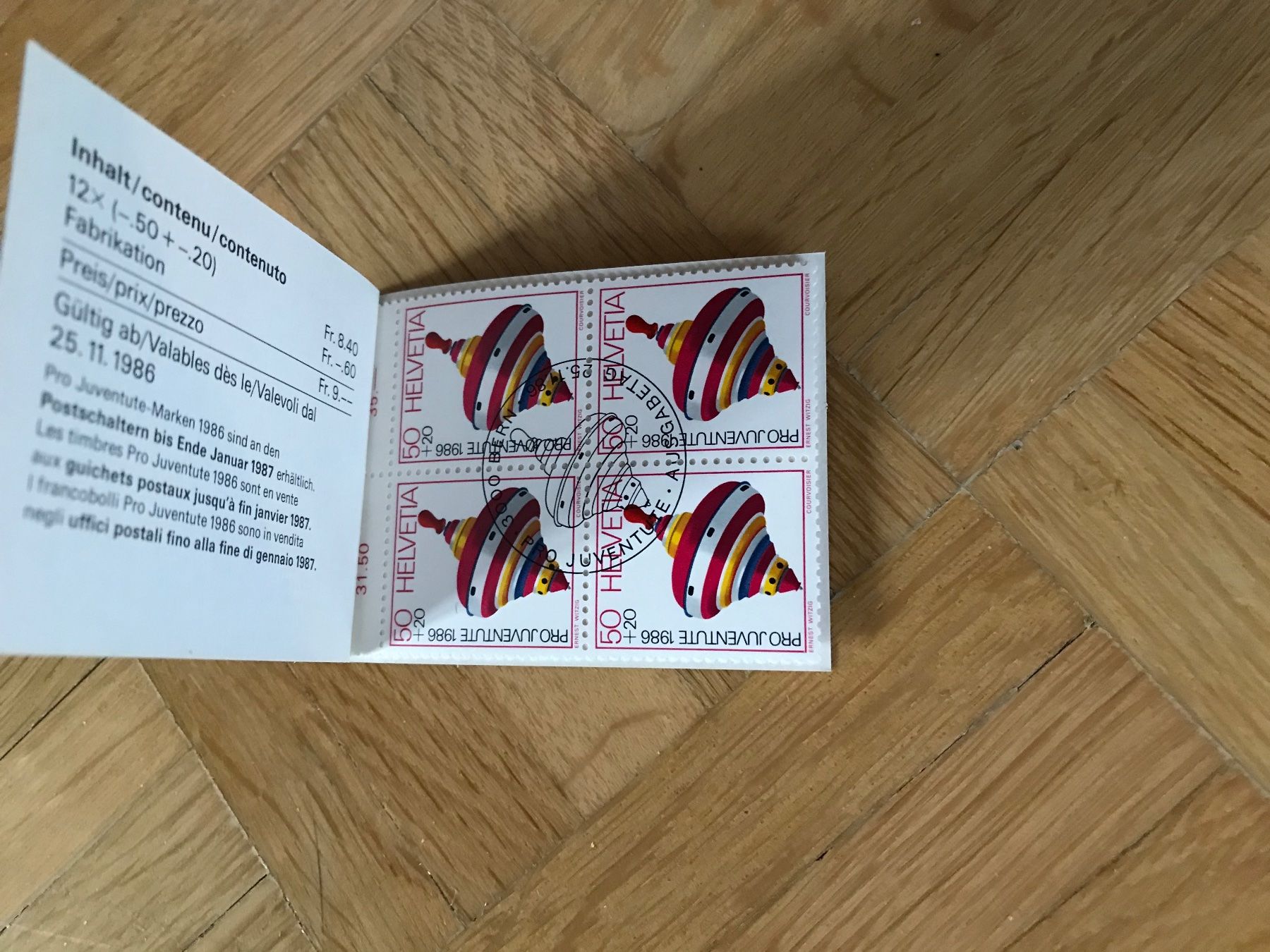 Alle Briefmarken: Pro Juventute Markenheftchen 1986. ET – Gebraucht aus stäfa von brandy66 1