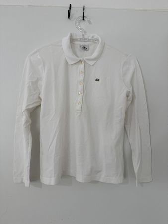 Lacoste Polo Langarm Weiss Grösse 46 fit L Damen 