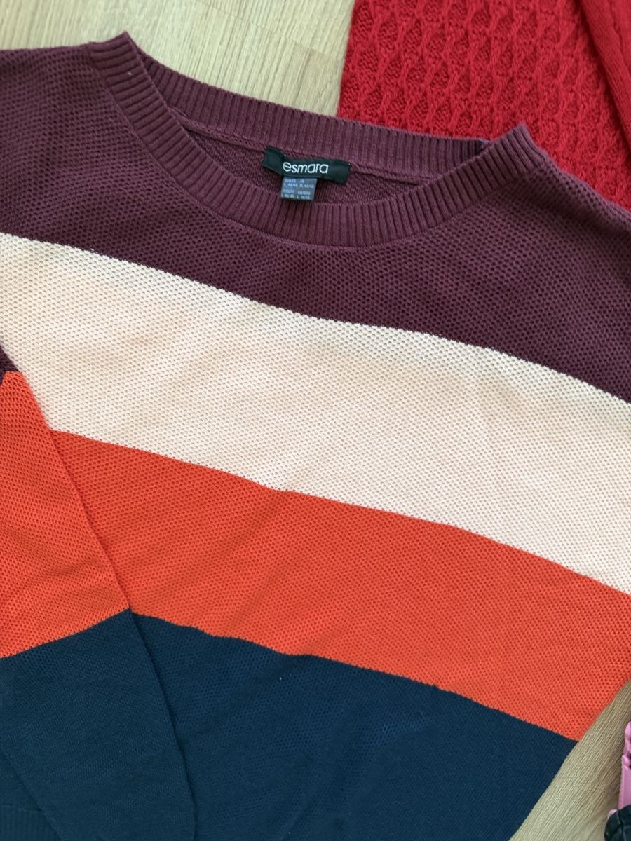 Maglioni & Felpe: Pullover Set: Rot, Gelb Gestreift, Herbst Gr.L – Usato da Füllinsdorf venduto da had_kv5k 3