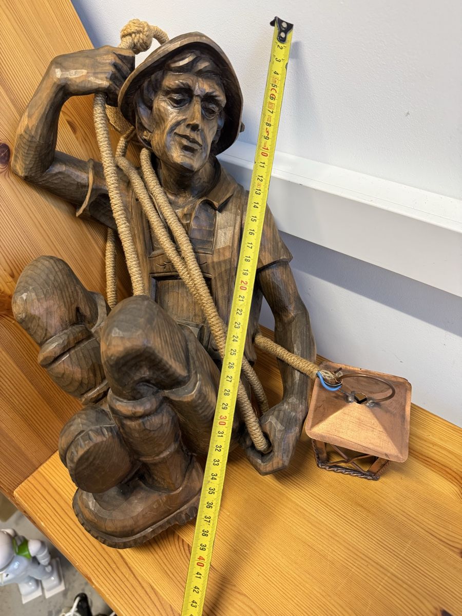 Sculture & Statue: Handgeschnitzte Bergsteiger Skulptur Pendelleuchte – Usato da Morges venduto da SevArt 5