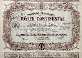 Société Fermière de l'Hotel Continental SA, Paris - 1925
